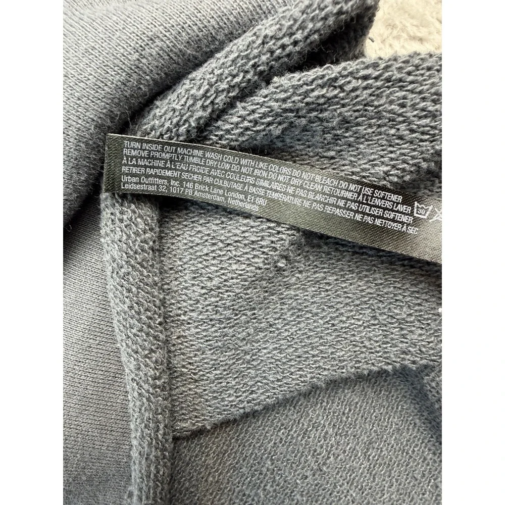 Free People FP Movement Hoodie Gray Large Oversized Mixed Media Smocked‎ Sleeves